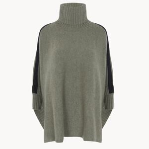Kujten Poncho Ciara Cashmere Turtleneck Poncho Stripe